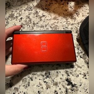 Red Nintendo DS with case